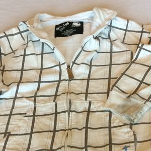 FINAL SALE PRICE Surplus White Plaid Hoodie Boys Medium